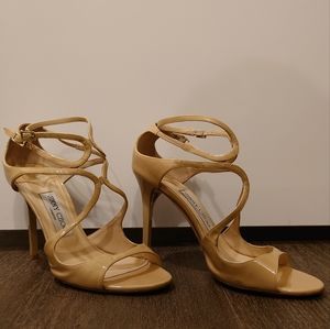 Jimmy Choo Nude Beige Lang Sandals